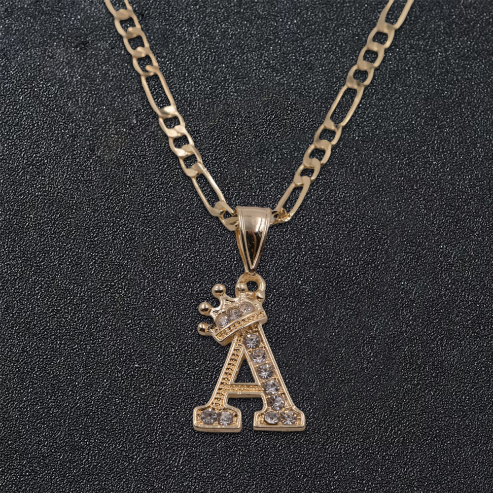 Personalized Initial Letter Pendant Necklace With Diamonds