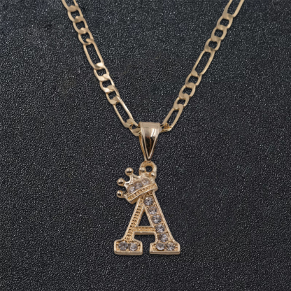 Personalized Initial Letter Pendant Necklace With Diamonds