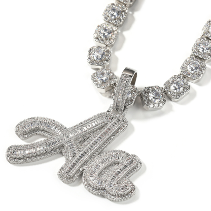 Baguettes Chain 1-6 Letters Iced Out Hip Hop Style Custom Necklace