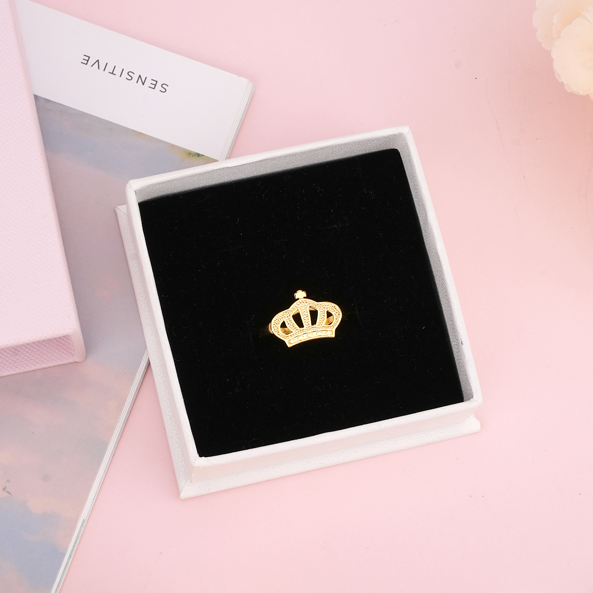 Diamond Cut King Queen Crown Band Ring Personalized Engraved Ring