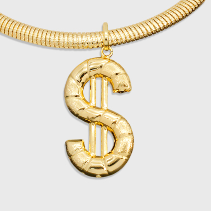 Dollor Jewelry Set Gold Plated Money Necklace And Earrings 