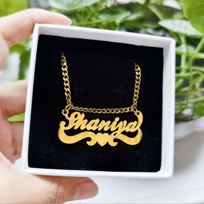 Custom Cut Love Nameplated Necklace