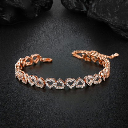 Shiny Cubic Zirconia Heart Bracelets