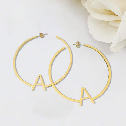 Letter Earrings Custom Hoop Initial Earrings