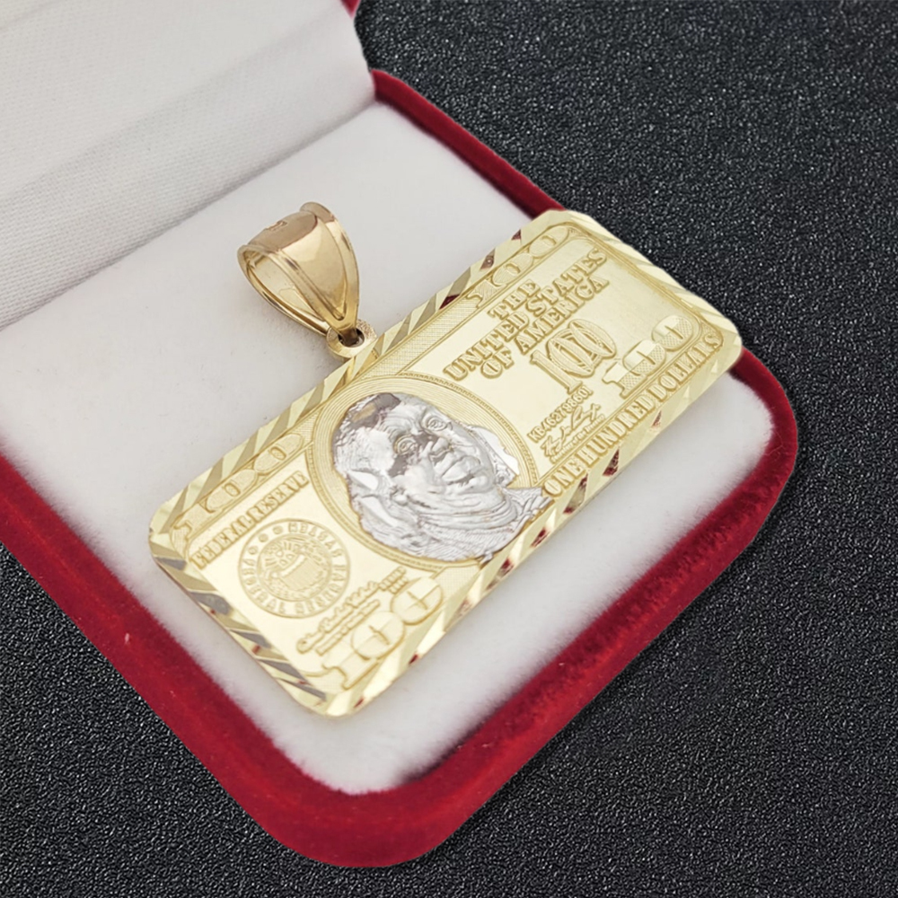 Hundred Dollar Bill Tag Pendant Necklace