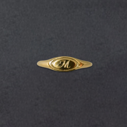 Custom Gold Plated Letter Initial Ring