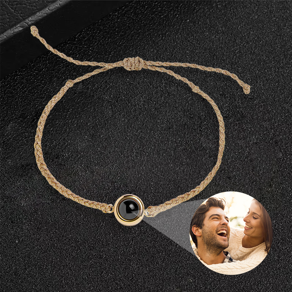 Personalized Braided Rope Photo Projection Bracelet