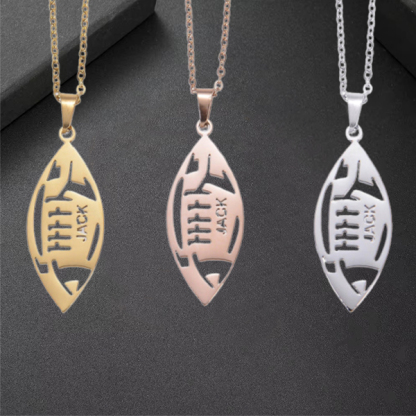 Personalized American Football Name Necklace