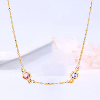Custom 2-4 Crystal Birthstone Pendant Necklace 