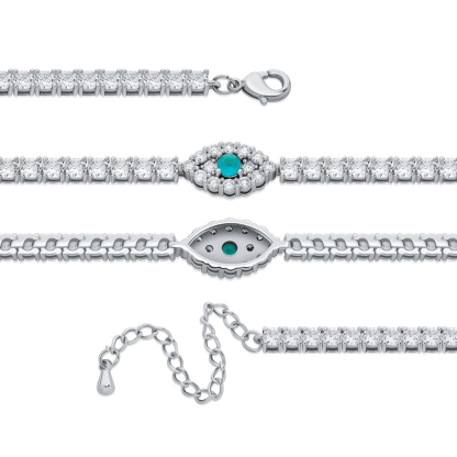 Iced Out Tennis Chain Evil Eye Anklet