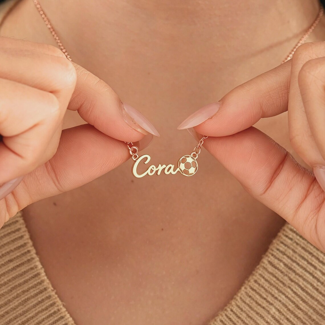 Custom FIFA Soccer Name Pendant Necklace Football Fan Jewelry