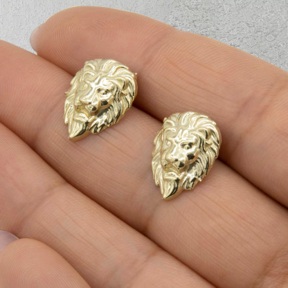 Lion Heart Stud Earrings Gold Plated Earrings