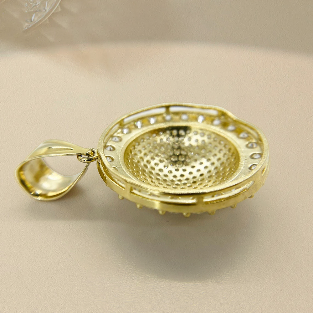 Circle Crystal Pendant Gold Plated Necklace