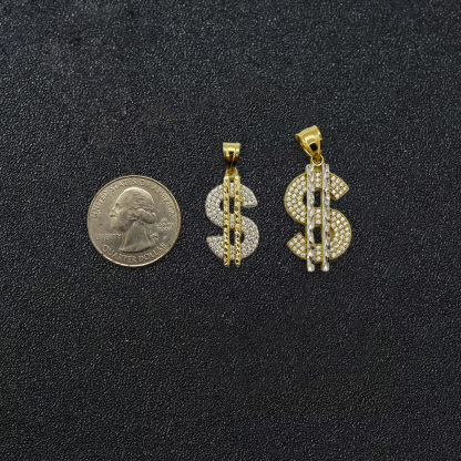 Money Dollar Sign Zircon Pendant Necklace