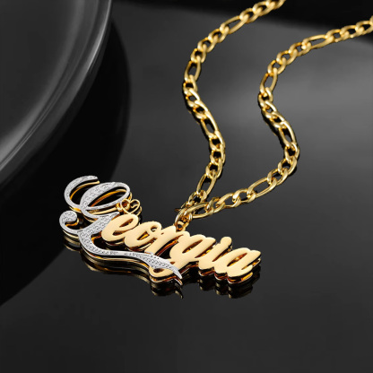 Two Tone Custom Double Plated Name Necklace