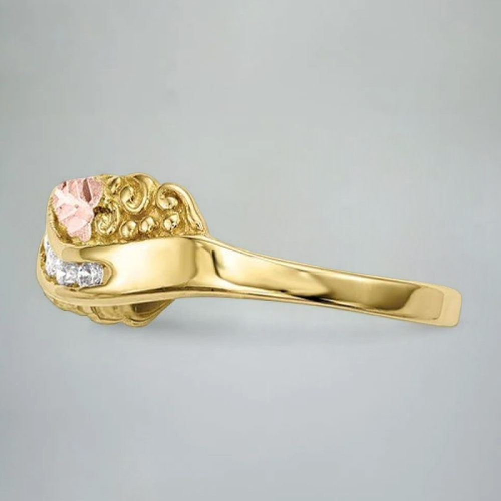 Tri-Color Gold Plated Diamond Ring With Engraved Text