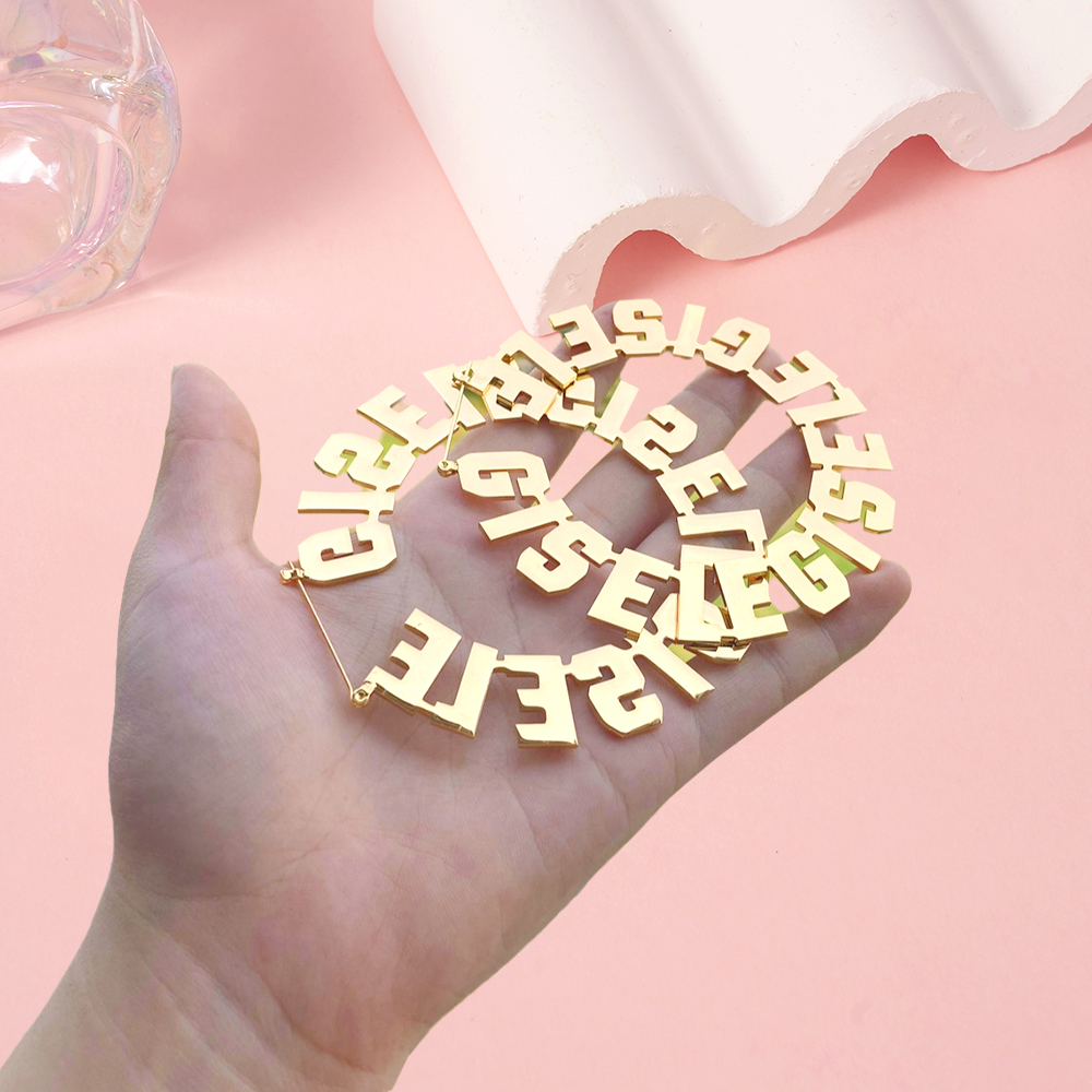 Personalized 60mm Letter Hoop Earrings
