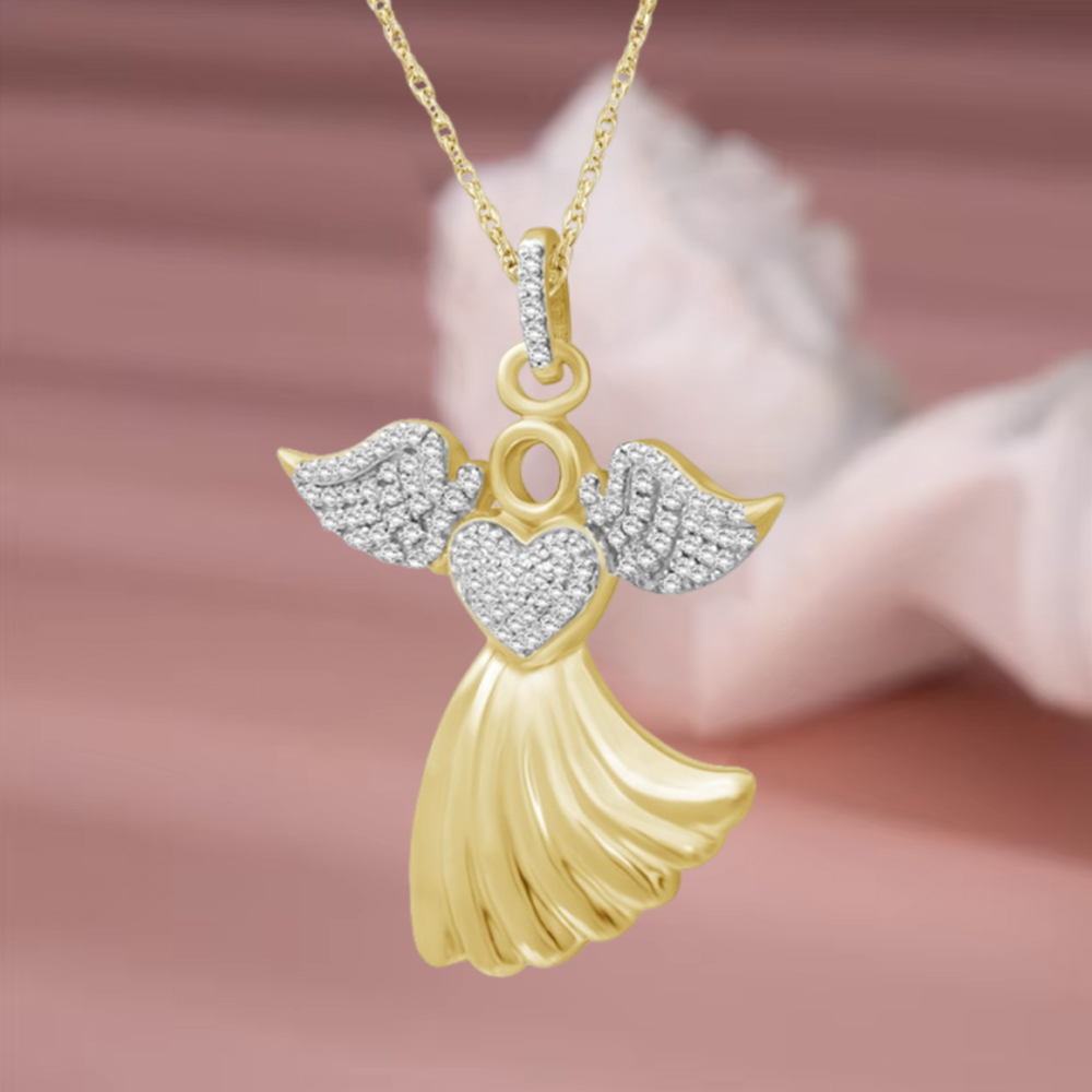Diamond Angel Pendant Necklace