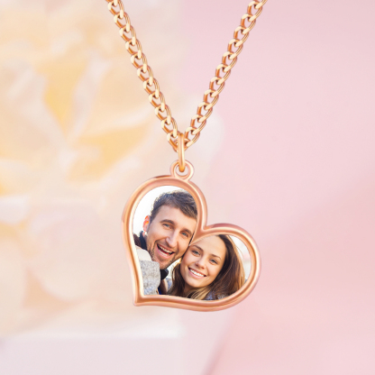 Custom Heart Pendant Photo Necklace
