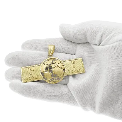 Gold Plated Earth Pendant  "Globe The World is Yours " Necklace
