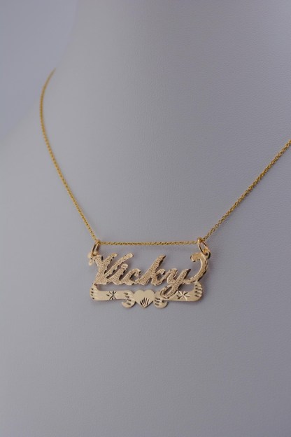 Gold Underlined Heart Personalized Handmade Name Necklace