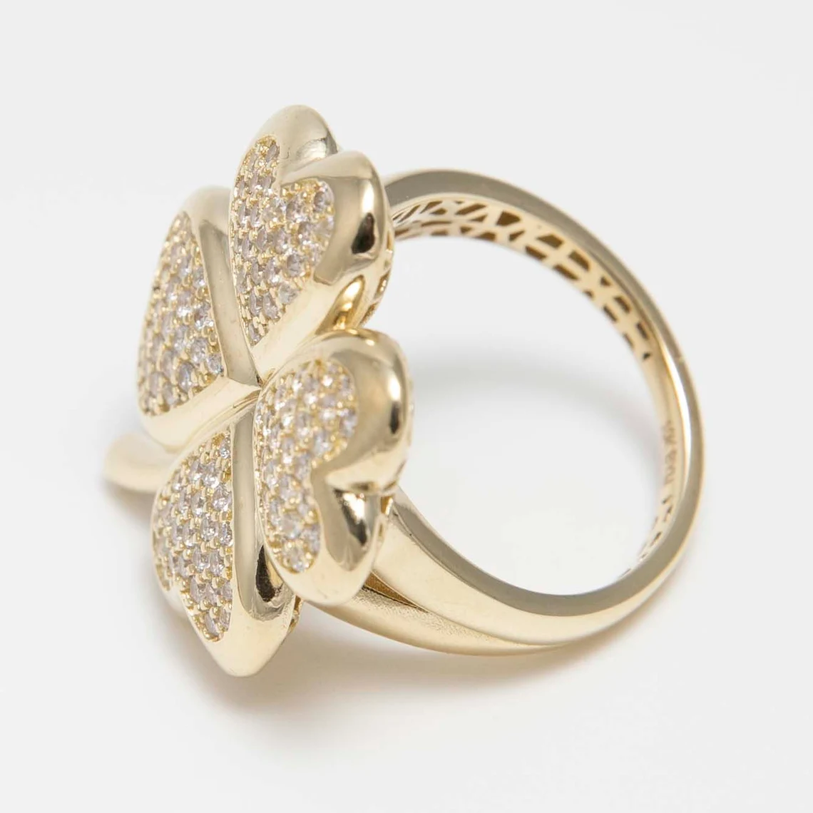 CZ Puffy Clover Luck Ring