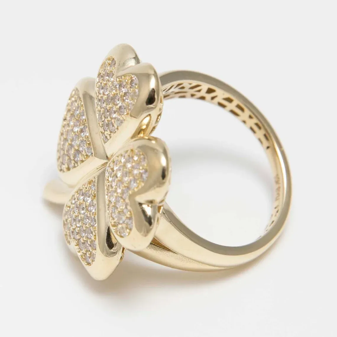 CZ Puffy Clover Luck Ring