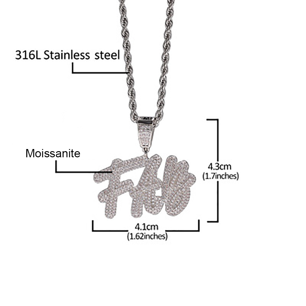 Hip Hop Style Iced Out Personalized Custom Name Necklace