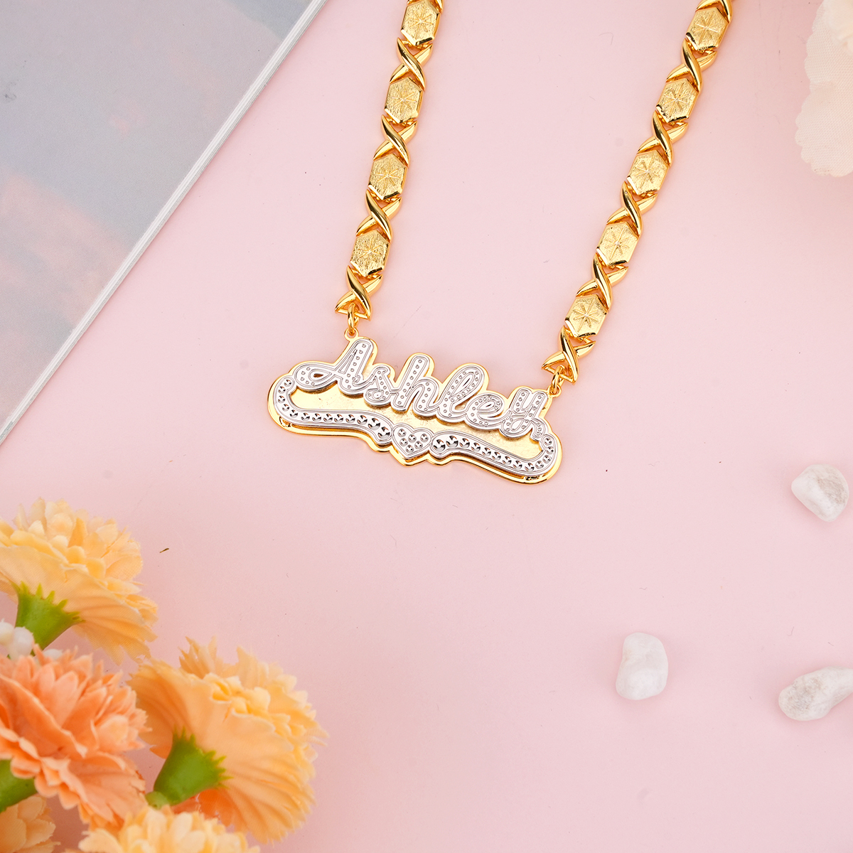 XOXO Chain Double Plated Personalized Name Necklace