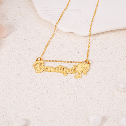 Cartoon Girls Doll Nameplate Pendant Personalized Name Necklace