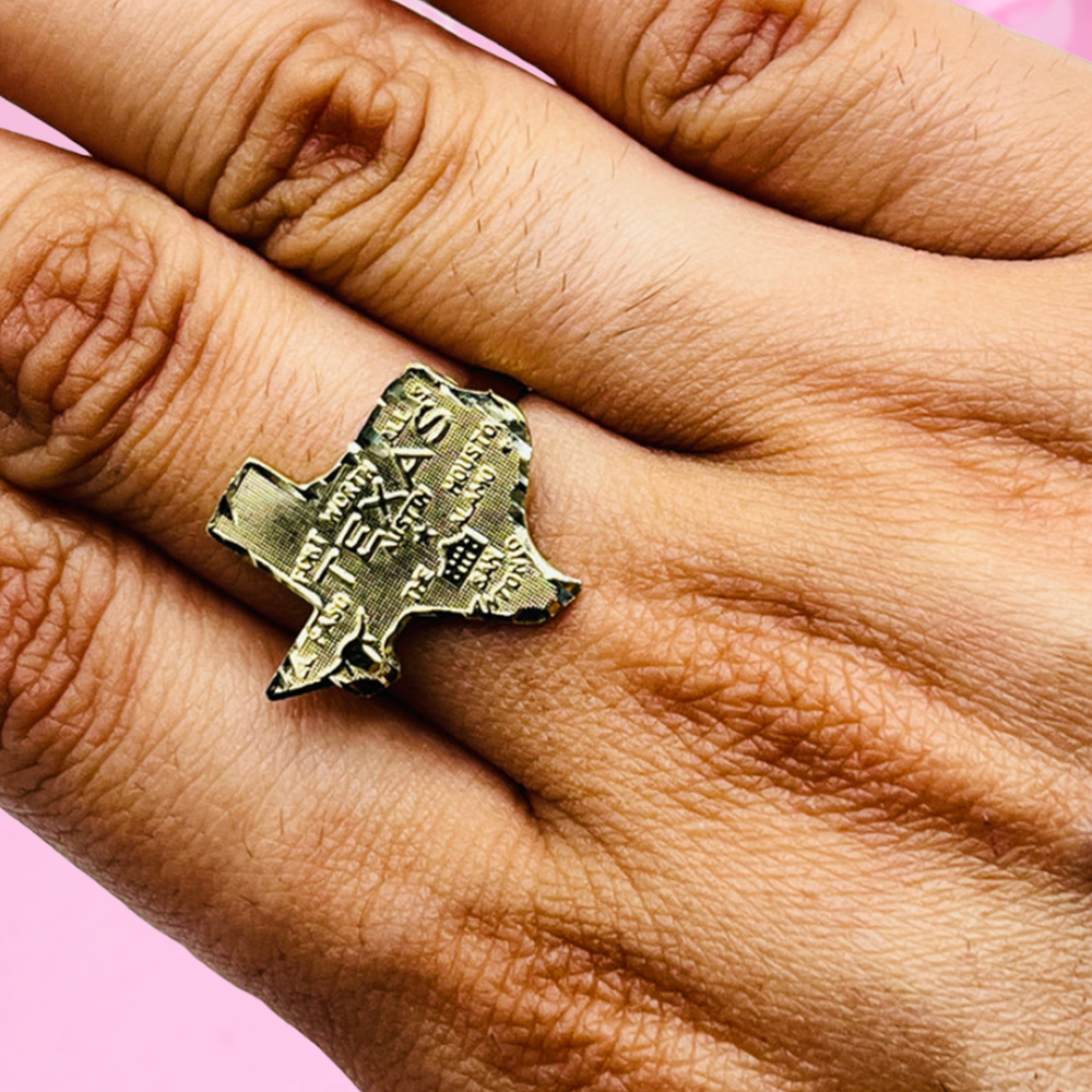 Texas Map Ring Gold Plated Ring