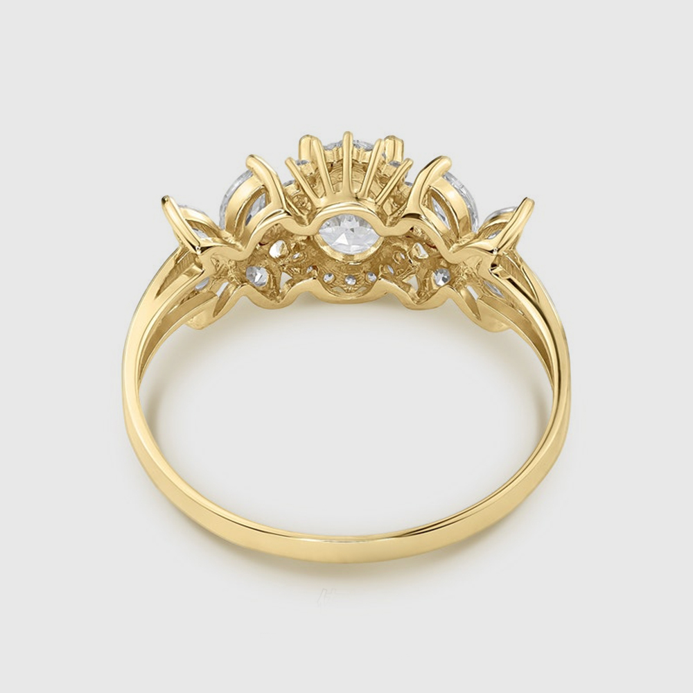 Gold Plated Oval Birthstone Ring Months Ring