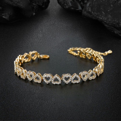 Shiny Cubic Zirconia Heart Bracelets