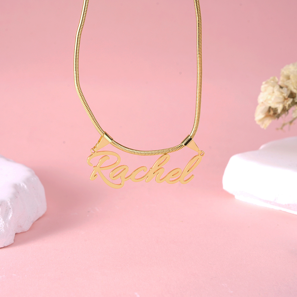 Snake Chain Custom Gold Plated Name Necklace
