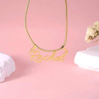 Snake Chain Custom Gold Plated Name Necklace