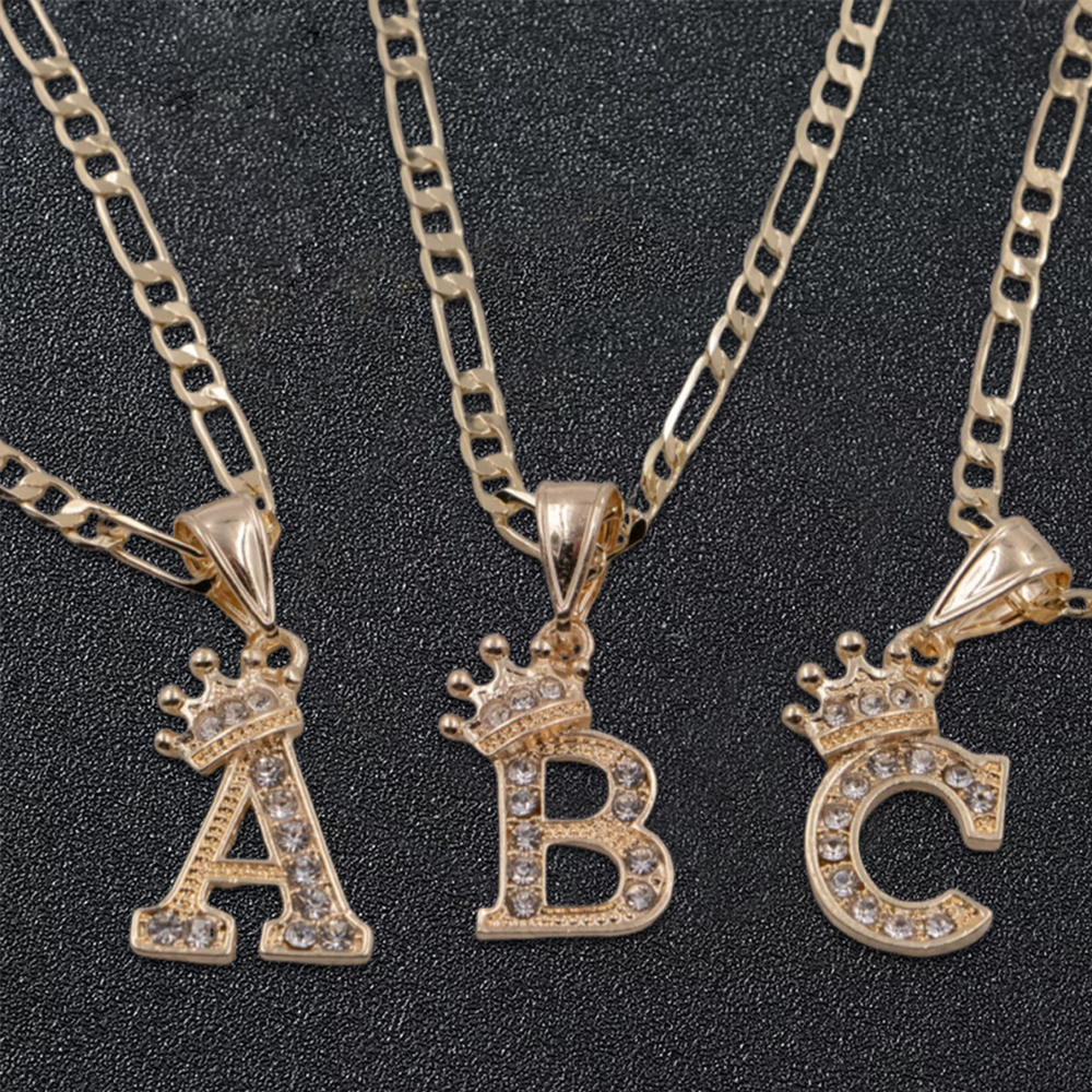 Personalized Initial Letter Pendant Necklace With Diamonds