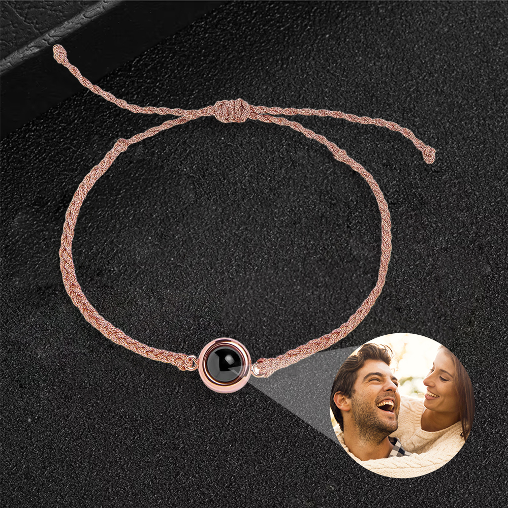 Personalized Braided Rope Photo Projection Bracelet