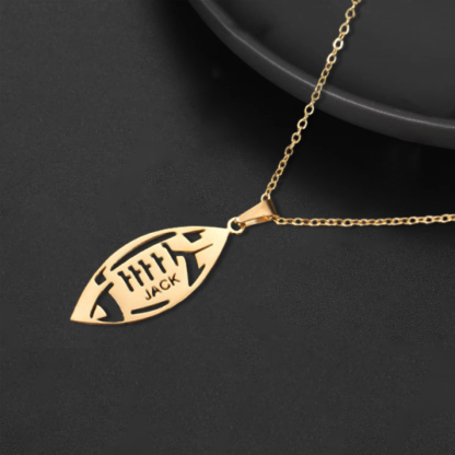 Personalized American Football Name Necklace