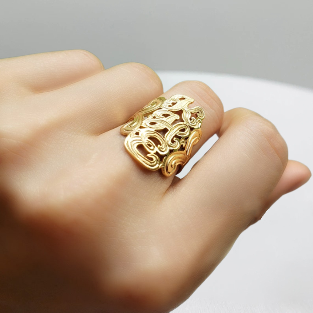 Personalized Vertical Initials Ring Custom 3 Letters Ring