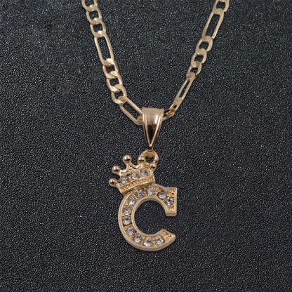 Personalized Initial Letter Pendant Necklace With Diamonds