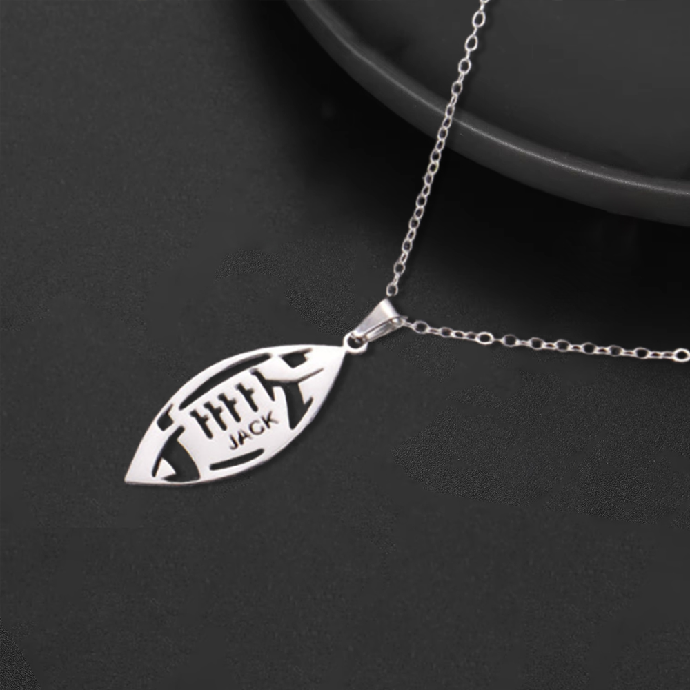 Personalized American Football Name Necklace