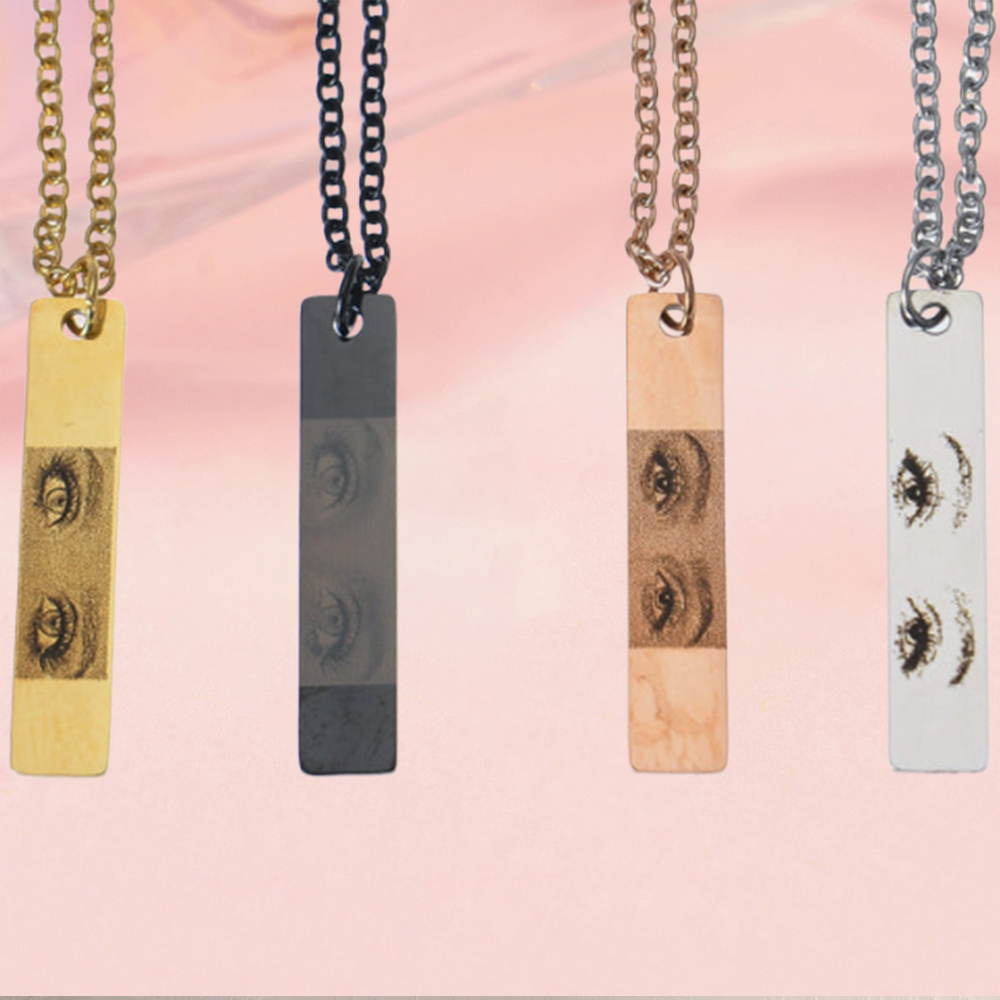 Personalized Eye Engraved Photo Necklace