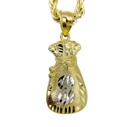 Money Bag Lucky Charm Pendant Necklace 