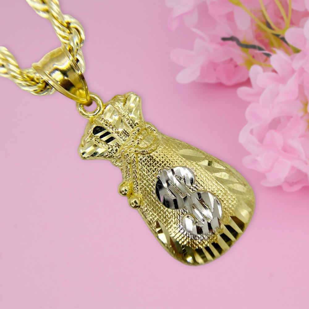Money Bag Lucky Charm Pendant Necklace 