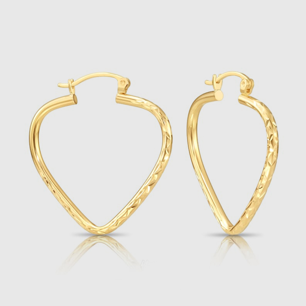 Heart Hoop Earrings Gold Plated Earrings