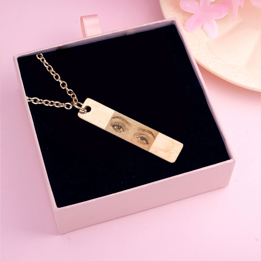 Personalized Eye Engraved Photo Necklace
