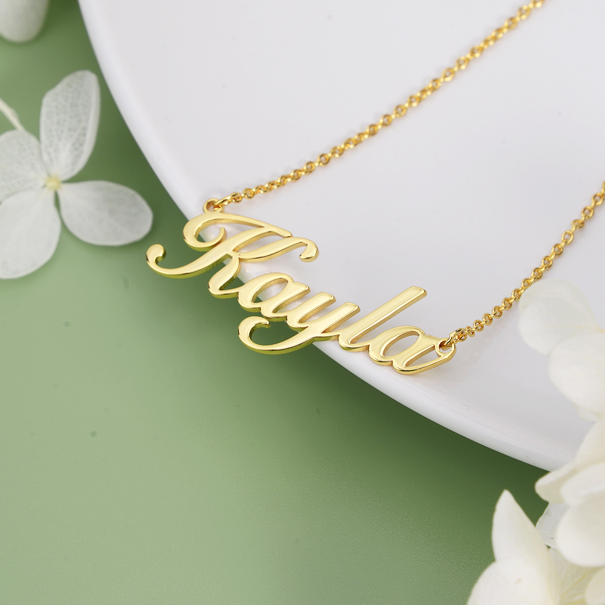 Nameplate Pendant Personalized Custom Gold Plated Name Necklace