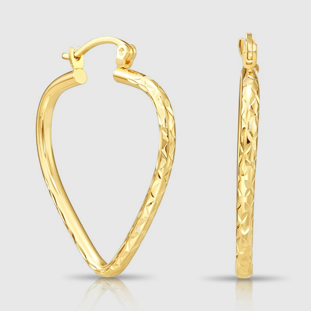 Heart Hoop Earrings Gold Plated Earrings