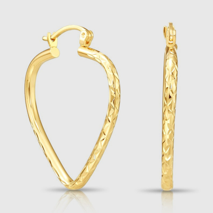 Heart Hoop Earrings Gold Plated Earrings