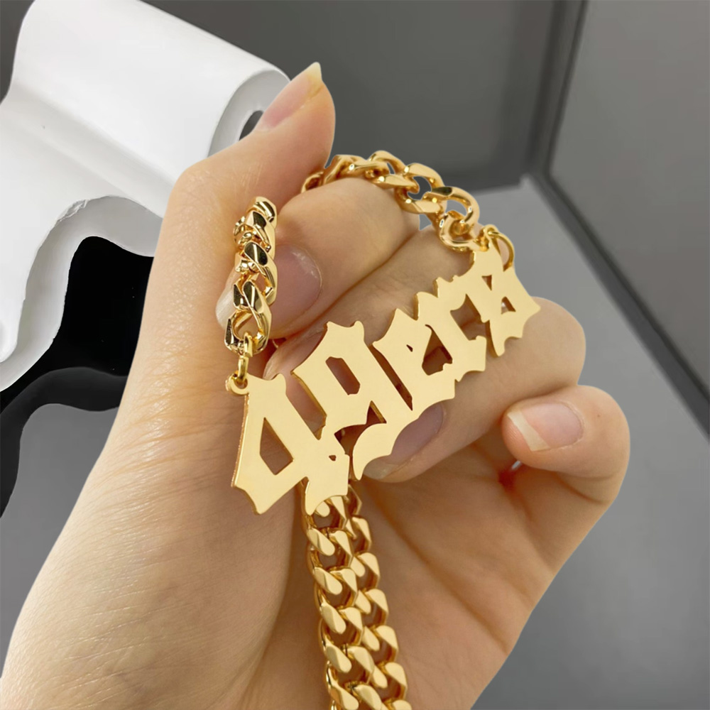 Old English Font Custom Name Necklace